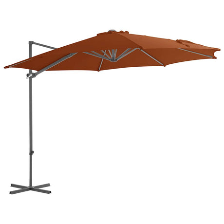 Vidaxl -schwimmender Parasol mit Stahlpol 300 cm Terrakotta -gelöscht