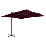 Vidaxl -schwimmendes Parasol mit Aluminiumpol 300x300 cm Burgunderrot