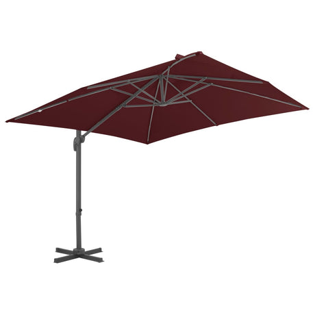 Vidaxl flytende parasol med aluminiumstang 400x300 cm burgunder rød