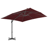 Vidaxl -schwimmendes Parasol mit Aluminiumpol 400x300 cm Burgunderrot