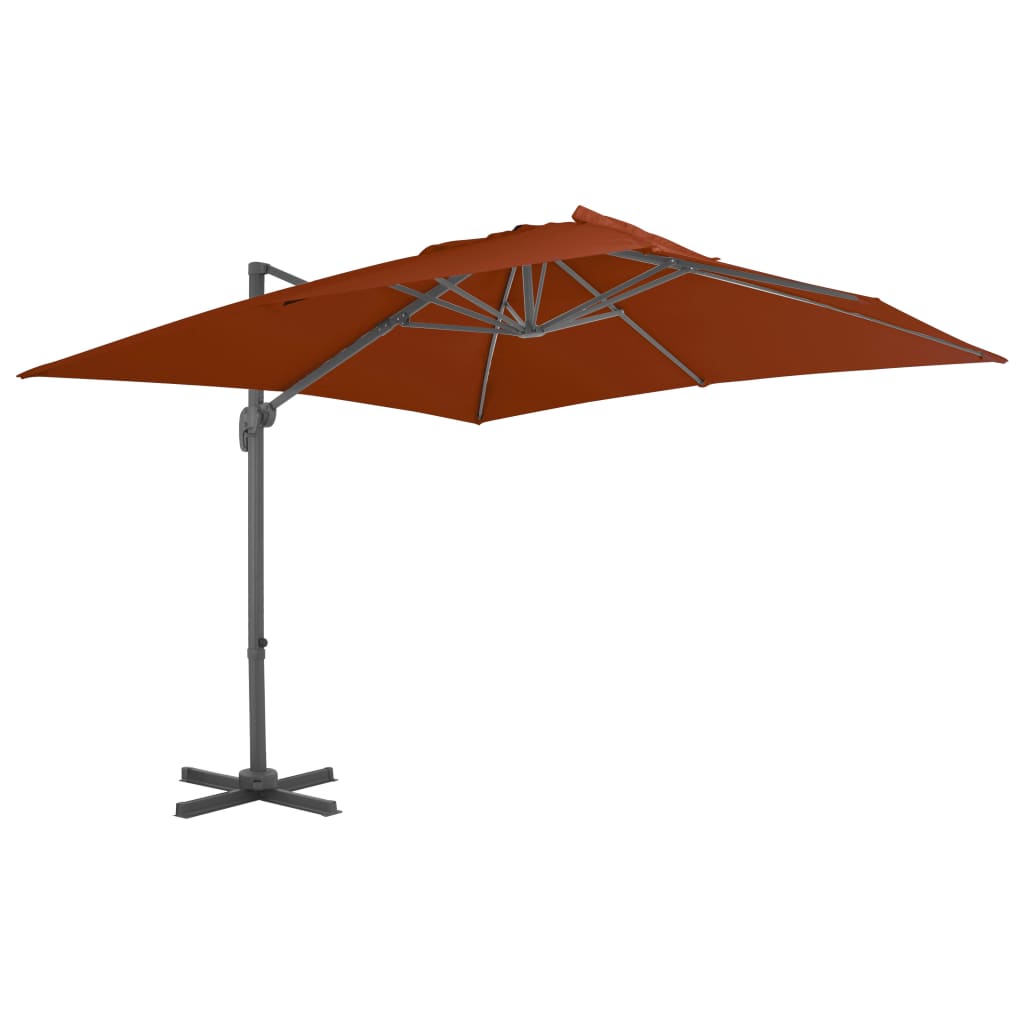 Vidaxl schwëmmt Paragolsol mat Aluminiumpole 300x300 cm Terracotta -Colored