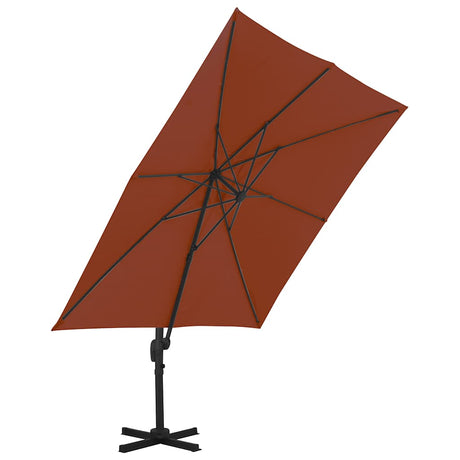 Vidaxl -schwimmendem Parasol mit Aluminiumpol 300 x 300 cm Terrakotta -gelöscht