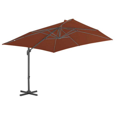 Vidaxl zweefparasol met aluminium paal 400x300 cm terracottakleurig