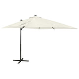 Vidaxl-schwimmendes Parasol mit Stangen und LED-Beleuchtung 250 cm sandfarben