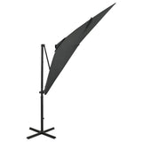 Vidaxl schwimmend Parasol mit Pol und LED -Beleuchtung 250 cm Anthrazitfarbe
