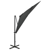 Vidaxl schwimmend Parasol mit Pol und LED -Beleuchtung 250 cm Anthrazitfarbe