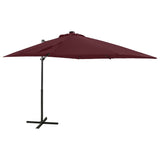 Vidaxl pływający parasol z oświetleniem bieguna i LED 250 cm Bordeaux Red