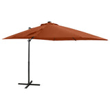 Vidaxl schwimmendes Parasol mit Pole und LED -Beleuchtung 250 cm Terrakotta Farbe