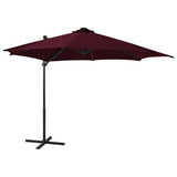 Vidaxl pływający parasol z oświetleniem bieguna i LED 300 cm Bordeaux Red