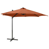 Vidaxl -schwimmendes Parasol mit Pol und LED -Beleuchtung 300 cm Terrakotta Farbe