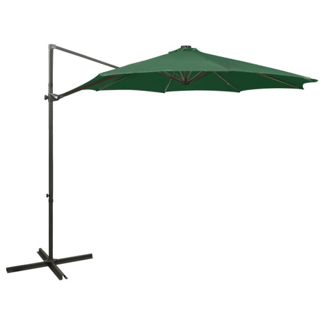 Vidaxl -schwimmendes Parasol mit Pol und LED -Beleuchtung 300 cm Grün