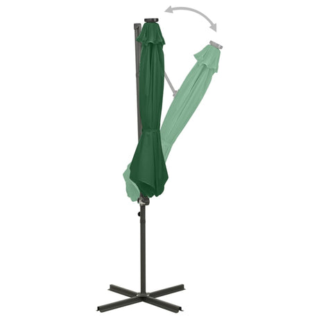Vidaxl -schwimmendes Parasol mit Pol und LED -Beleuchtung 300 cm Grün