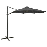 Vidaxl flytende parasol med stolpe og LED -belysning 300 cm Antracittfarge