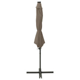 Vidaxl -schwimmendes Parasol mit Pol und LED -Beleuchtung 300 cm Taupe