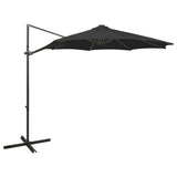 Vidaxl schwimmend Parasol mit Pol und LED -Beleuchtung 300 cm schwarz