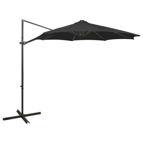 Vidaxl schwimmend Parasol mit Pol und LED -Beleuchtung 300 cm schwarz