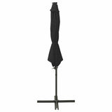 Vidaxl schwimmend Parasol mit Pol und LED -Beleuchtung 300 cm schwarz