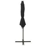 Vidaxl schwimmend Parasol mit Pol und LED -Beleuchtung 300 cm schwarz
