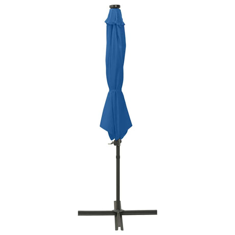 Vidaxl schwimmend Parasol mit Pol und LED -Beleuchtung 300 cm Azurblau
