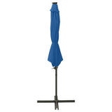 Vidaxl schwimmend Parasol mit Pol und LED -Beleuchtung 300 cm Azurblau