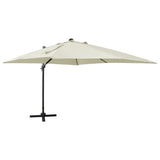 Vidaxl-schwimmendes Parasol mit Stangen und LED-Beleuchtung 300 cm sandfarben