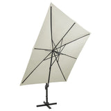 Vidaxl-schwimmendes Parasol mit Stangen und LED-Beleuchtung 300 cm sandfarben