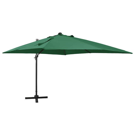 Vidaxl -schwimmendes Parasol mit Pol und LED -Beleuchtung 300 cm Grün