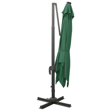 Vidaxl -schwimmendes Parasol mit Pol und LED -Beleuchtung 300 cm Grün