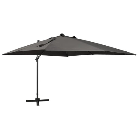 Vidaxl schwimmend Parasol mit Pol und LED -Beleuchtung 300 cm Anthrazitfarbe