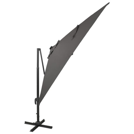 Vidaxl schwimmend Parasol mit Pol und LED -Beleuchtung 300 cm Anthrazitfarbe