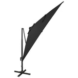 Vidaxl schwimmend Parasol mit Pol und LED -Beleuchtung 300 cm schwarz