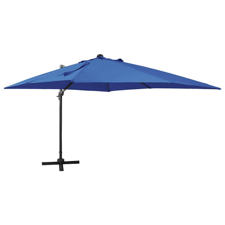 Vidaxl schwimmend Parasol mit Pol und LED -Beleuchtung 300 cm Azurblau