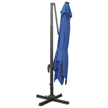 Vidaxl schwimmend Parasol mit Pol und LED -Beleuchtung 300 cm Azurblau