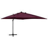 Vidaxl schwimmend Parasol mit Pol und LED -Beleuchtung 300 cm Bordeaux Rot
