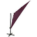 Vidaxl pływający parasol z oświetleniem bieguna i LED 300 cm Bordeaux Red