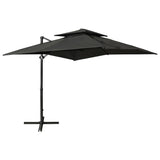 Vidaxl flytende parasol med dobbelttak 250x250 cm Antracitt -farget