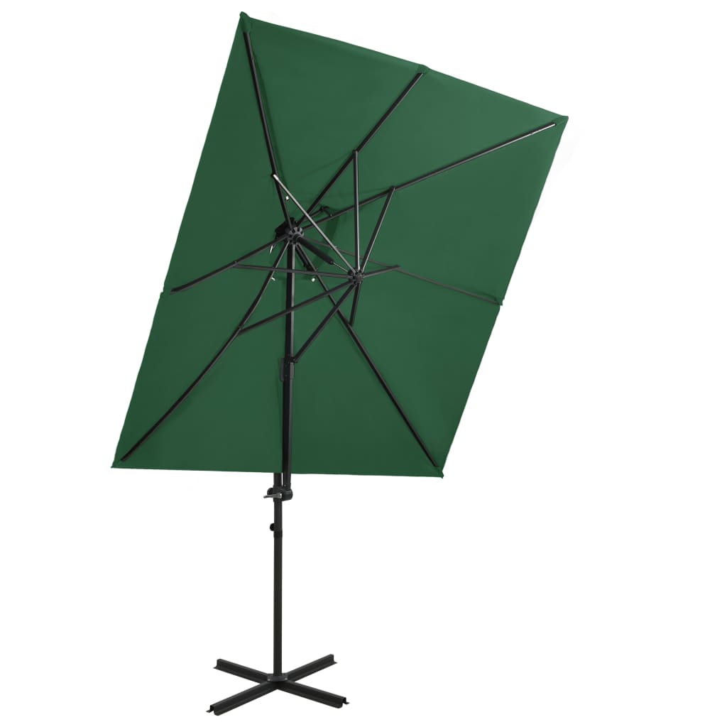 Vidaxl flytende parasol med dobbelttak 250x250 cm grønn