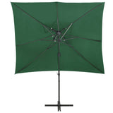 Vidaxl flytende parasol med dobbelttak 250x250 cm grønn