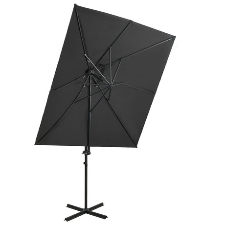 Vidaxl -schwimmendes Parasol mit Doppeldach 250x250 cm Anthrazit -Colored