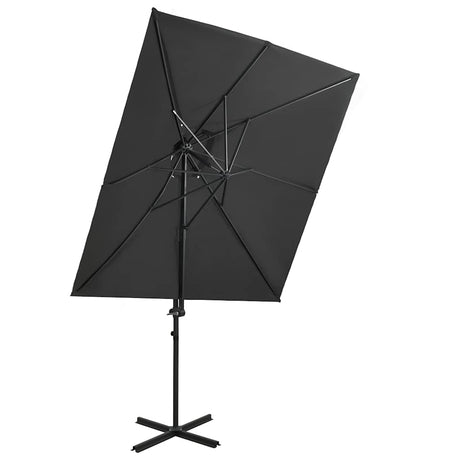 Vidaxl -schwimmendes Parasol mit Doppeldach 250x250 cm Anthrazit -Colored