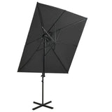 Vidaxl flytende parasol med dobbelttak 250x250 cm Antracitt -farget