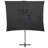 Vidaxl -schwimmendes Parasol mit Doppeldach 250x250 cm Anthrazit -Colored