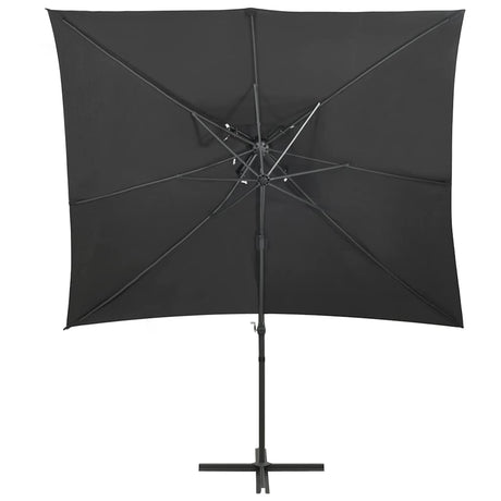 Vidaxl -schwimmendes Parasol mit Doppeldach 250x250 cm Anthrazit -Colored