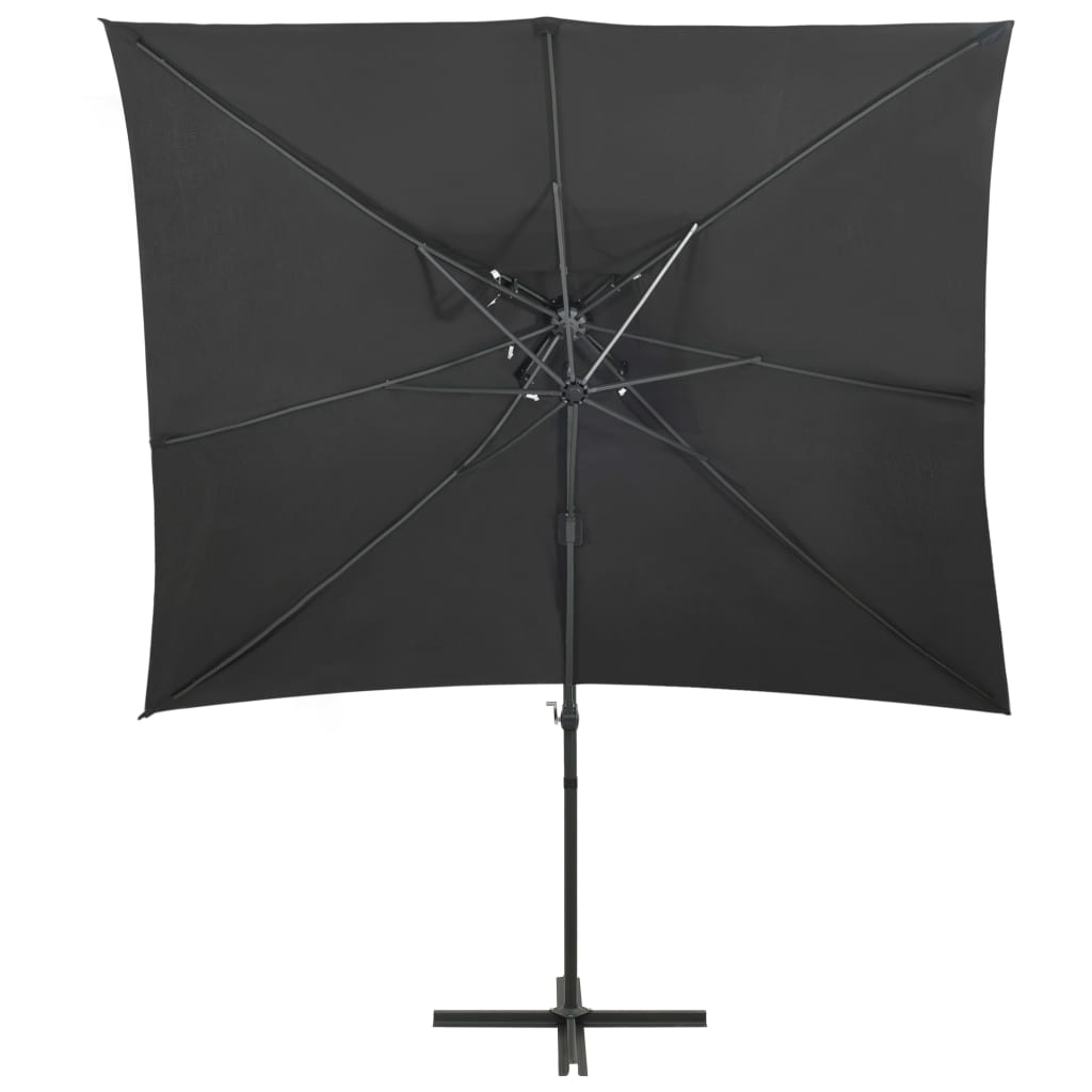 Vidaxl flytende parasol med dobbelttak 250x250 cm Antracitt -farget