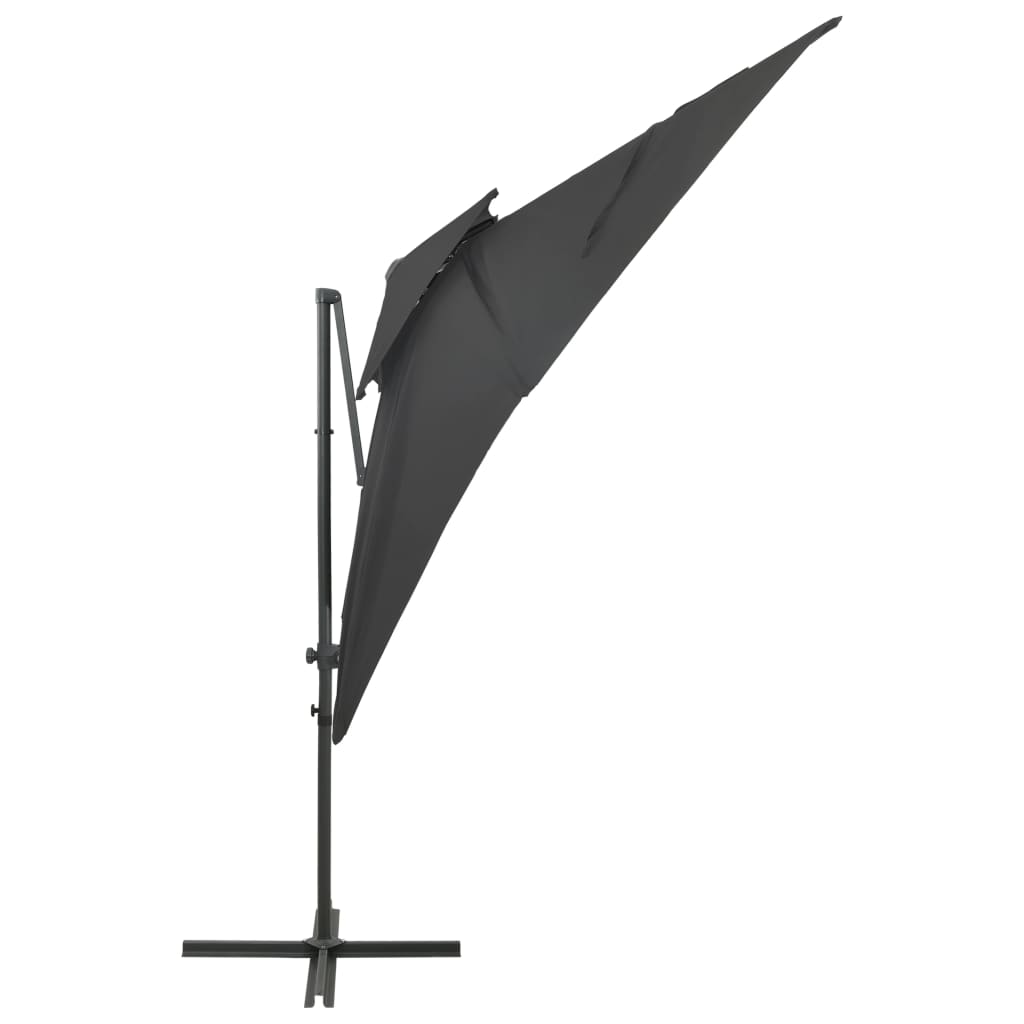 Vidaxl flytende parasol med dobbelttak 250x250 cm Antracitt -farget