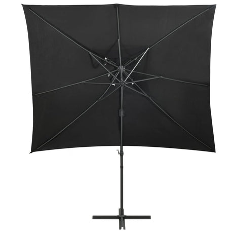 Vidaxl flytende parasol med dobbelttak 250x250 cm svart