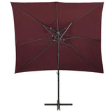 Vidaxl -schwimmendes Parasol mit Doppeldach 250x250 cm Burgunderrot