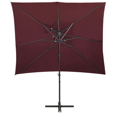 Vidaxl flytende parasol med dobbelttak 250x250 cm burgunder rød