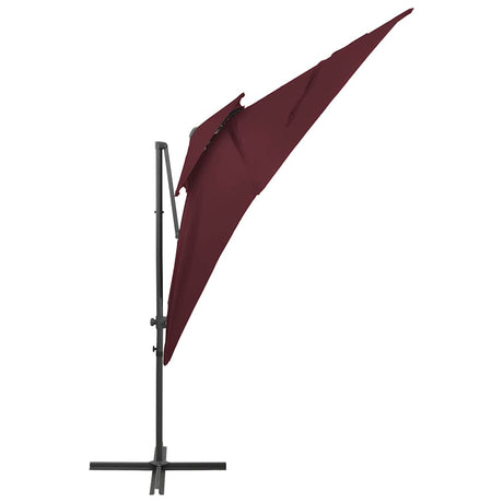 Vidaxl -schwimmendes Parasol mit Doppeldach 250x250 cm Burgunderrot