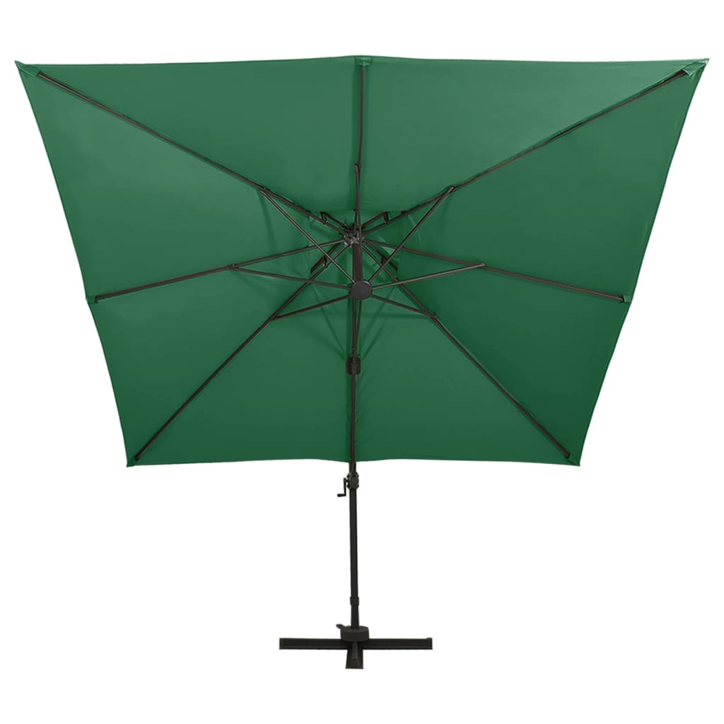 Vidaxl zweefparasol met dubbel dak 300x300 cm groen